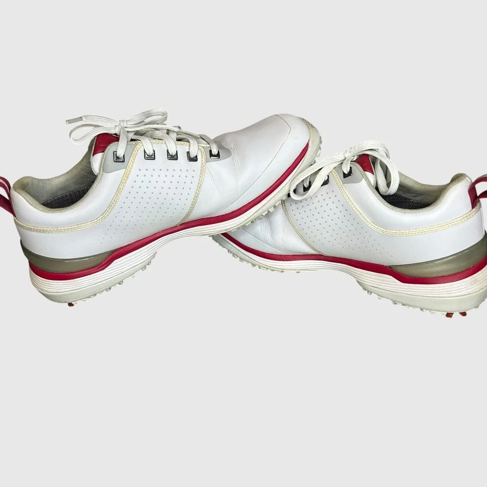 Sqairz Golfcore Performance Golf Shoes Size 9.5 Athletic Sporty White Red